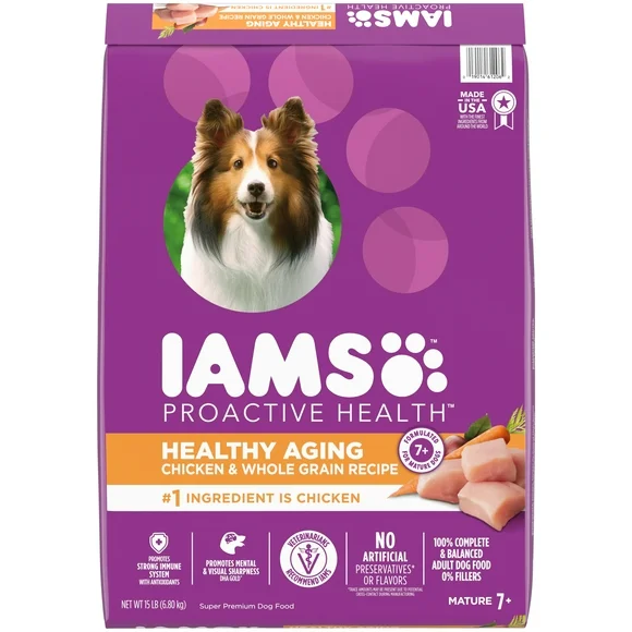 IAMS Chicken and Whole Grains Recipe Dry Dog Food, 15 lb Bag