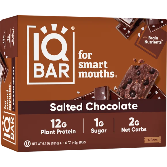 IQBAR Salted Chocolate Protein Bars - Vegan Energy Bars
