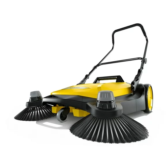 Karcher S 6 Twin Push Sweeper, 10 Gallon, Outdoor Cleaner of Sidewalks, Streets, Driveways