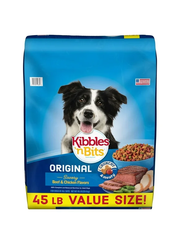 Kibbles 'n Bits Original Savory Beef & Chicken Flavors Dry Dog Food, 45 lb. Bag