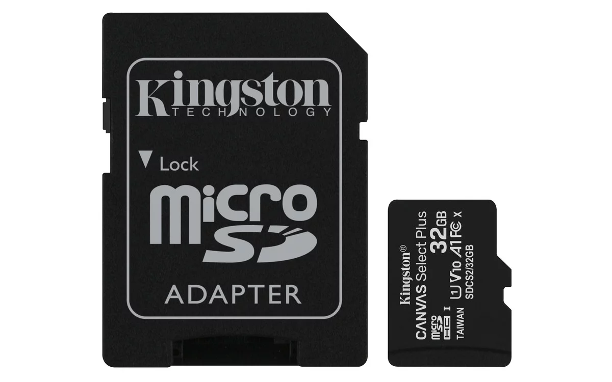 Kingston 32GB microSDHC Canvas Select Plus 100MB/s Read A1 Class 10 UHS-I Memory Card + Adapter SDCS2/32GB