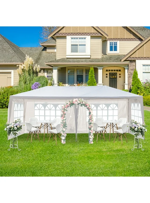 Ktaxon 10'x 20' Party Tent Outdoor Gazebo Wedding Canopy Tent with Sides White