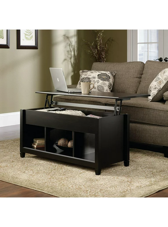 Ktaxon Coffee Table, Lift Top Coffee Table w/Hidden Storage Compartment & Lower 3 Cube Open Shelves Lift Tabletop Coffee Table for Living Room/Reception Room/Office Black