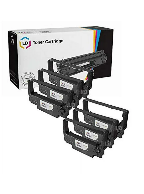 LD Compatible POS Ribbon Cartridge Replacement for Epson ERC-30B (Black, 6-Pack)