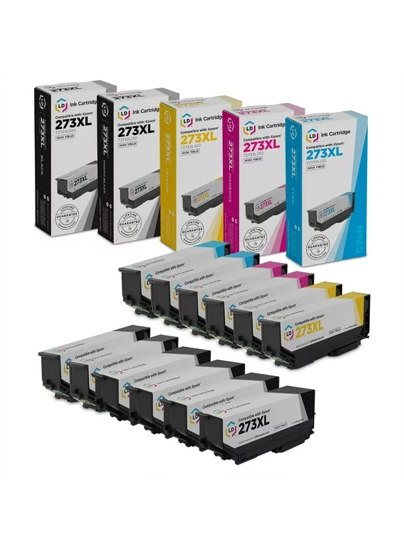 LD Products Ink Cartridge Replacements for Epson 273XL High Yield (4 Black, 2 Cyan, 2 Magenta, 2 Yellow, 2 Photo Black, 12-Pack) for use in XP Expression XP-520, XP-600, XP-610, XP-620