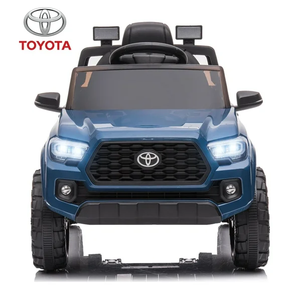 Licensed Toyota Tacoma Kids Ride on Toys, 12V Battery Powered Electric Car for Boys Girls w/ Remote Control, LED Lights, MP3 Player - Blue
