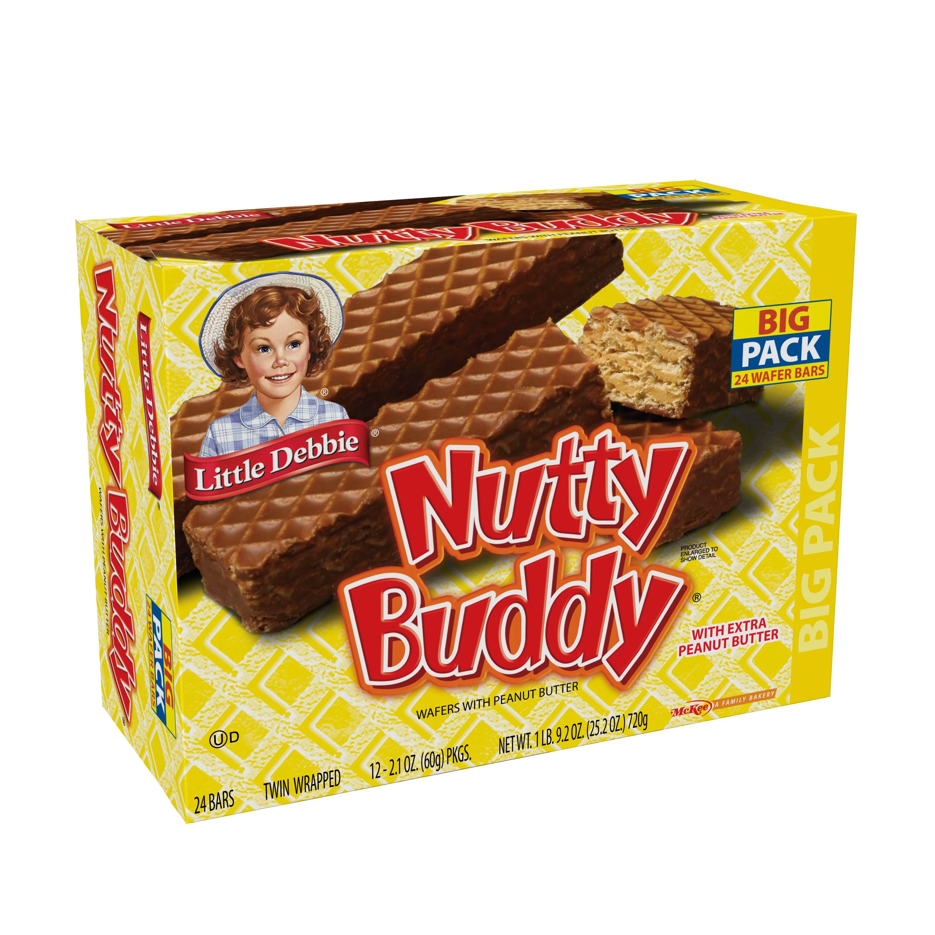 Little Debbie Big Pack Nutty Buddy Wafer Bars, 12 Wraps, 24 Cookies Per Pack, 24.1 oz