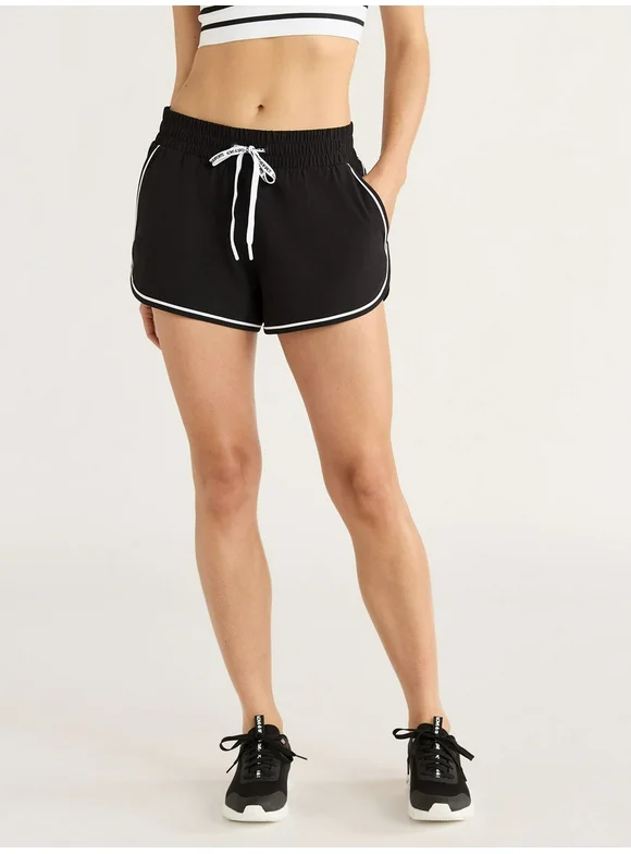 Love & Sports Women's Vintage-Inspired Piped Running Shorts, 3” Inseam, Sizes XS-XXXL