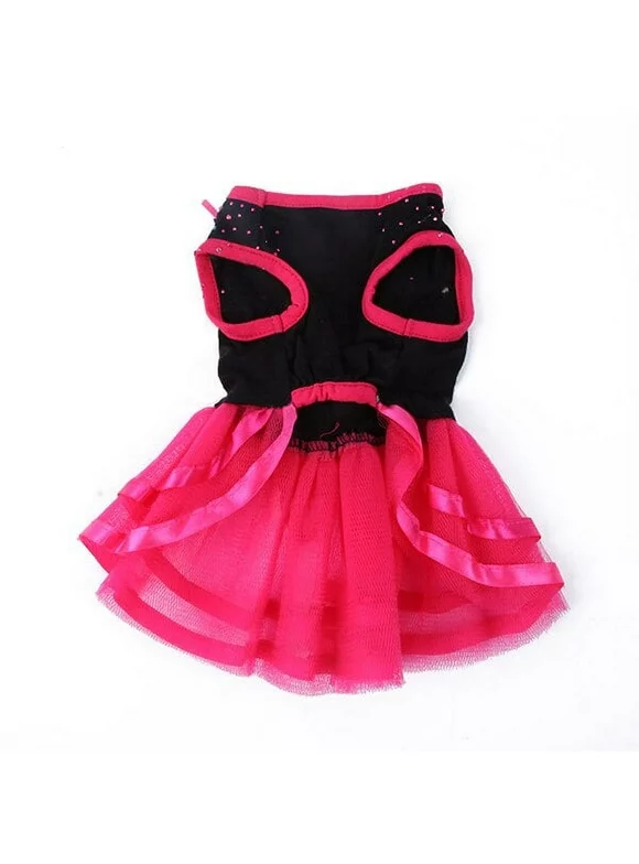 MAX Pets Dog Cat Bling Red Black Tutu Dress Lace Dress Puppy Clothes Dog Party Dress Large
