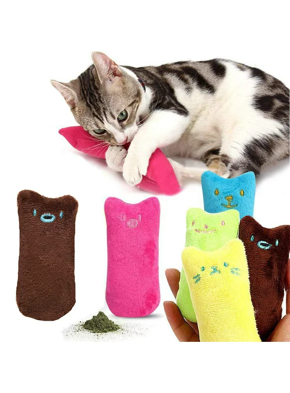 MEGAWHEELS 5PCS Cat Toy Cat Catnip Toys Interactive Plush Chew Toy Cat Pillow for Kitten Kitty Cat