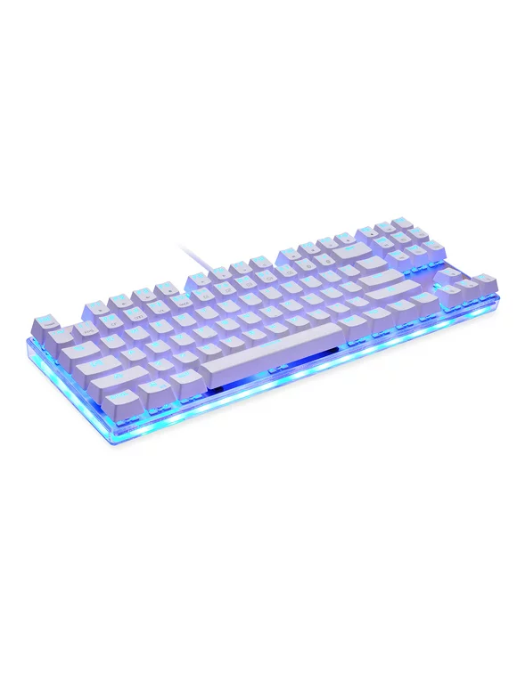 MOTOSPEED K87S Mechanical Keyboard Gaming Keyboard Wired USB Customized LED RGB Backlit with 87 Keys, Blue Switch