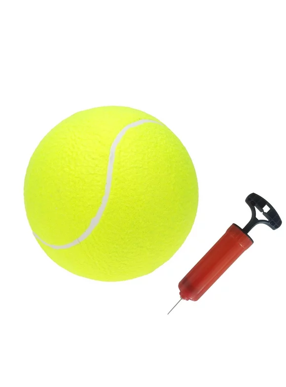 Maboto 9.5‘’ Oversize Giant Tennis Balls Inflatable Tennis Ball with Pump Dog Toy Balls For Signature Children Adult P