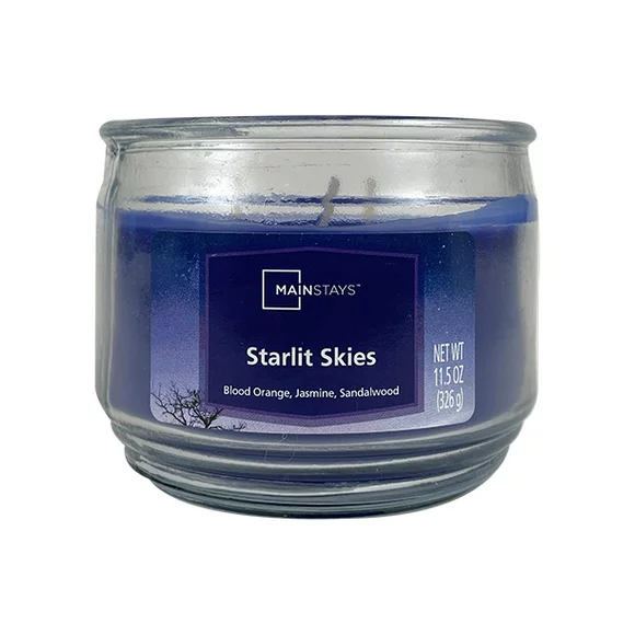 Mainstays Starlit Skies Scented 3-Wick Glass Jar Candle, 11.5 oz.