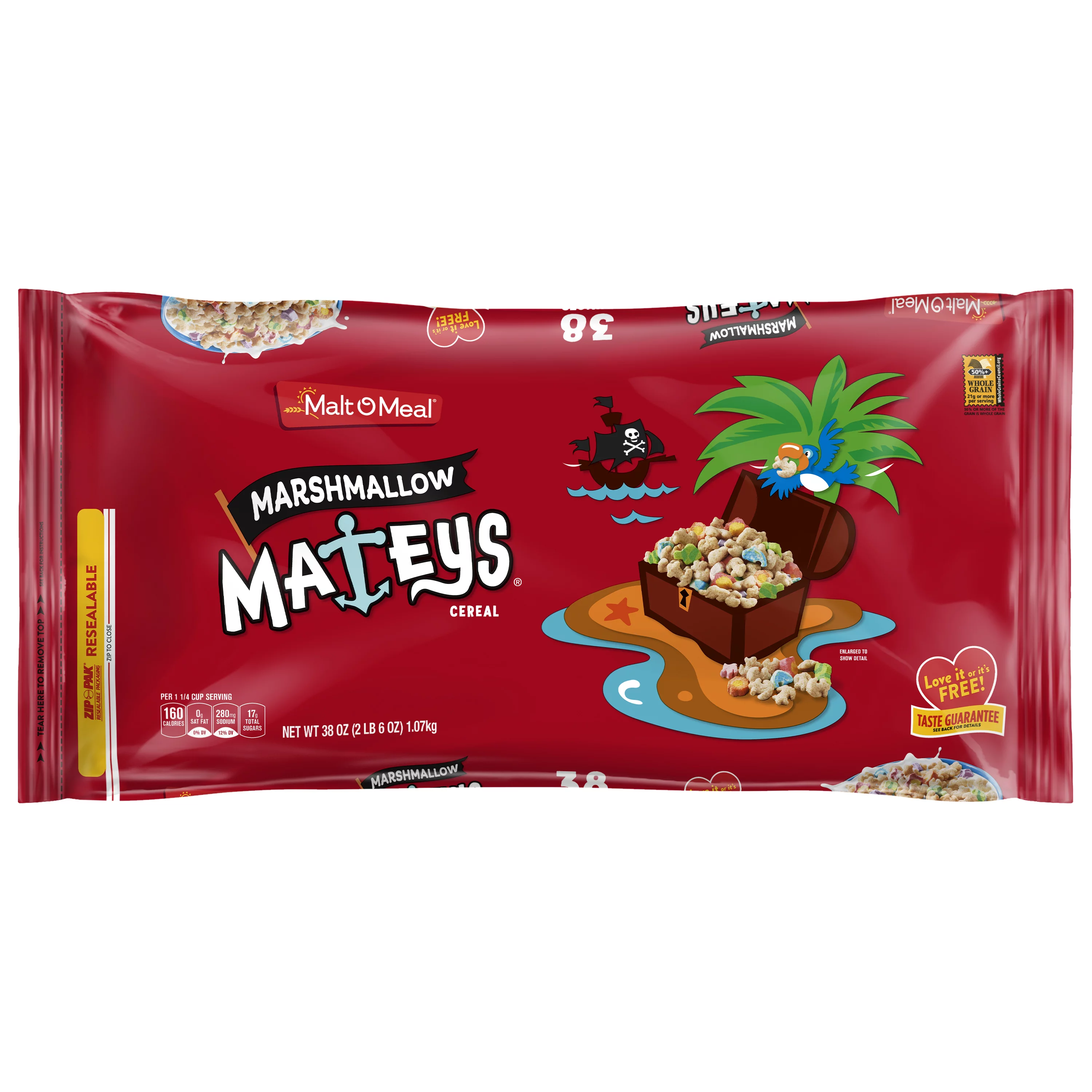 Malt-O-Meal Marshmallow Mateys Breakfast Cereal with Marshmallow Bits, 38 OZ Bag