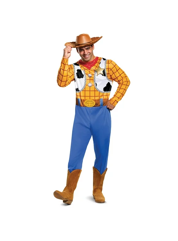 Mens Size Large (40-42) Woody Classic Halloween Adult Costume Disney Toy Story, Disguise