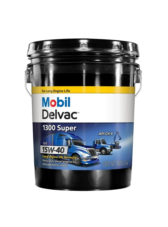 Mobil Delvac 1300 Super Heavy Duty Synthetic Blend Diesel Engine Oil 15W-40, 5 Gal