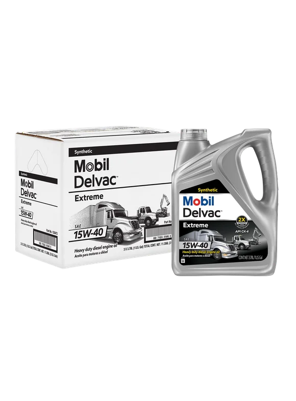 Mobil Delvac Extreme Heavy Duty Full Synthetic Diesel Engine Oil 15W-40, 1 Gal (3 pack)