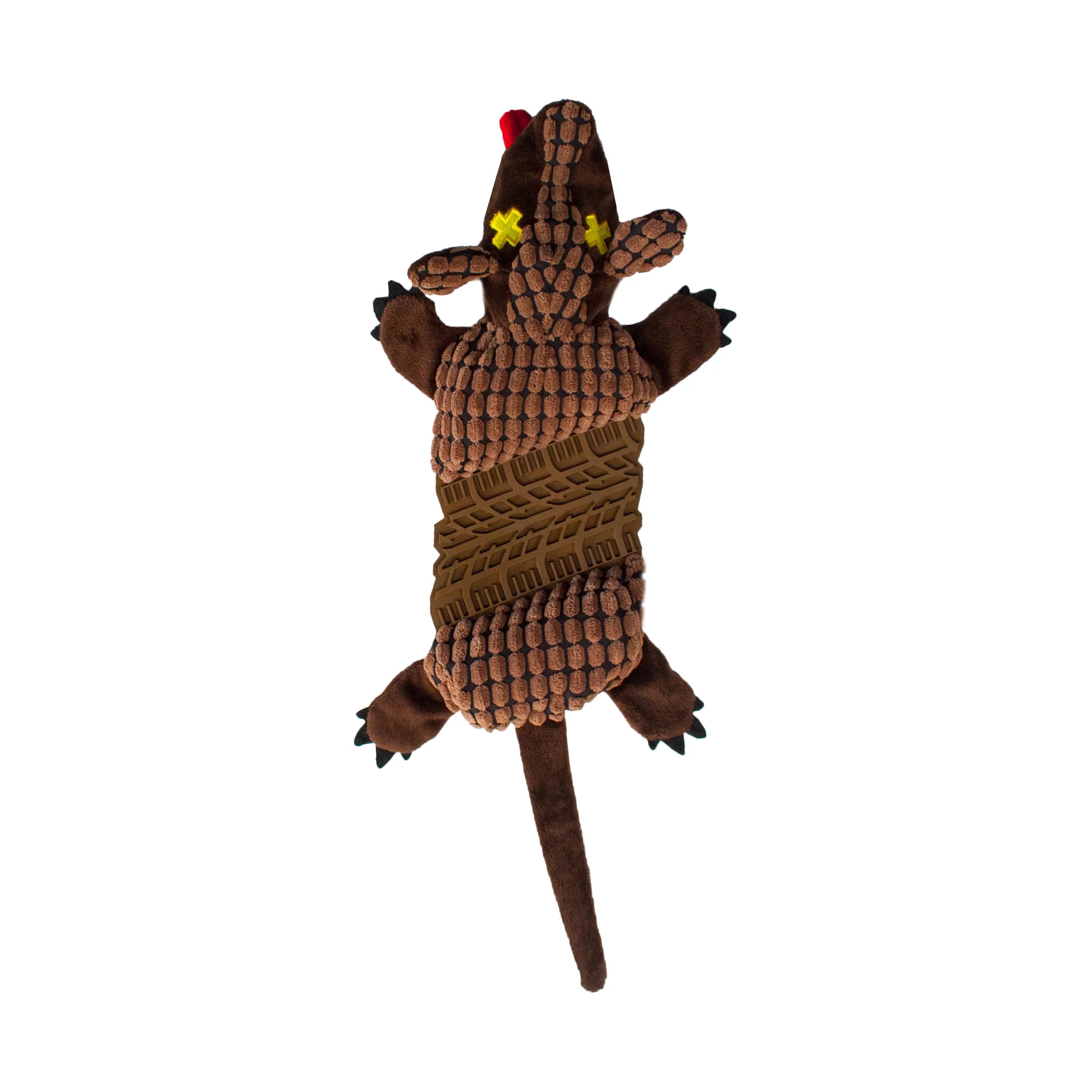 Outward Hound Invincibles Roadkillz Armadillo Dog Toy, Brown, Large