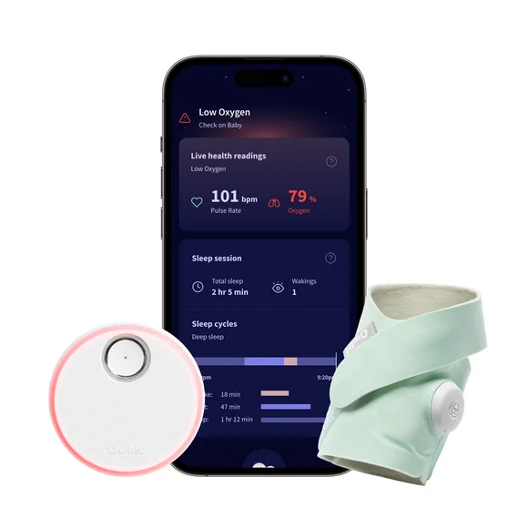 Owlet Dream Sock® - FDA-Cleared Smart Baby Monitor with Live Health Readings & Notifications - Mint
