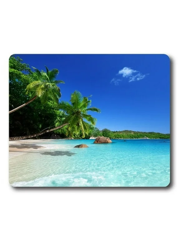 POPCreation Tropical Paradise Sunshine Beach Coast Sea Palm Trees Mouse pads Gaming Mouse Pad 9.84x7.87 inches