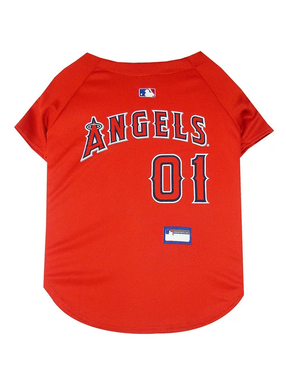 Pets First MLB Los Angeles Angels Mesh Jersey for Dogs and Cats - Licensed Soft Poly-Cotton Sports Jersey - Medium