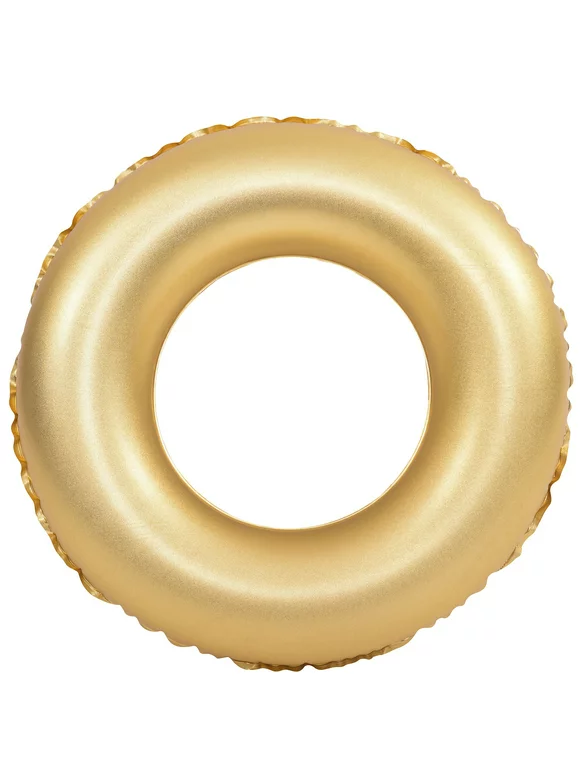 Pool Central 35" Inflatable Golden Pool Ring Float