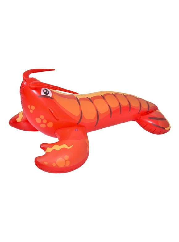 Pool Central 51" Inflatable Red Lobster Swimming Pool Rider Float