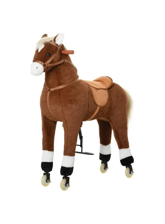 Qaba Kids Ride-on Walking Horse with Easy Rolling Wheels