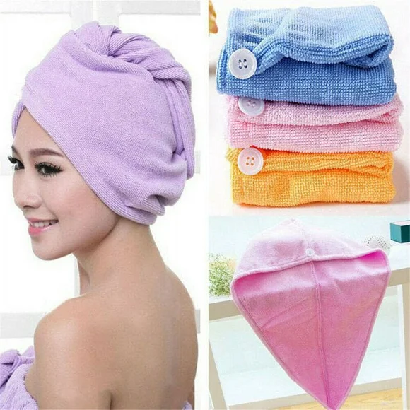 Quick Dry Twist Hair Turban Towel Microfiber Hair Wrap Bath Towel Cap Hat