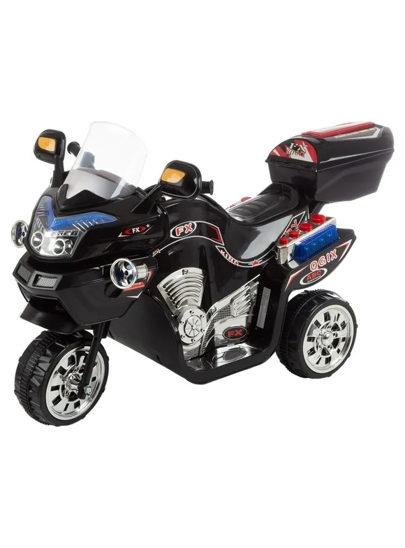 Ride on Toy, 3 Wheel Motorcycle Trike for Kids by Hey! Play! ? Battery Powered Ride on Toys for Boys and Girls, 2 - 5 Year Old - Black FX