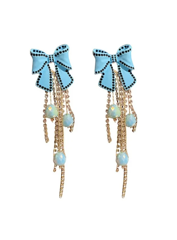 SJENERT Vintage Butterfly Pendant Earrings Bohemian Crystal Earrings Engagement Wedding Accessories for Women Earrings Jewelry Gift
