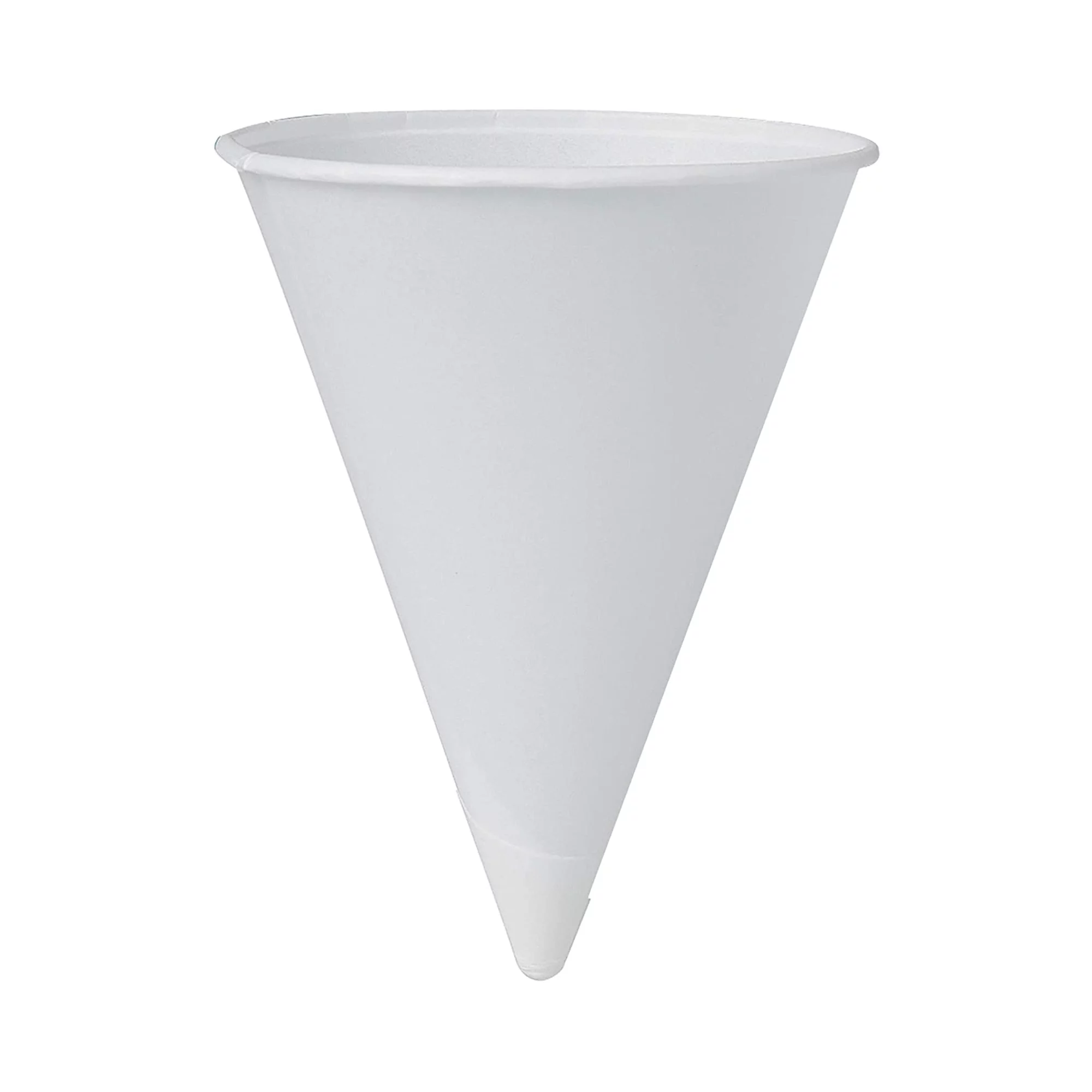 SOLO 4R-2050 Cone Water Cups, Paper, 4oz, Rolled Rim, White (200/Bag, 25 Bags/Carton)