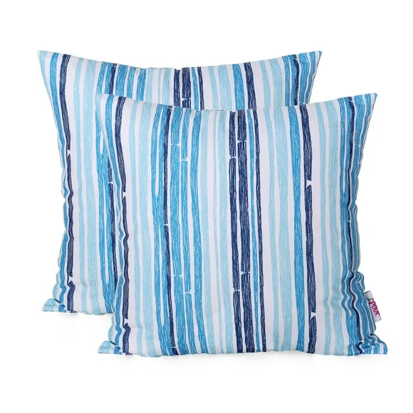 Santos Outdoor Modern Throw Pillow, Blue, 2 Pack