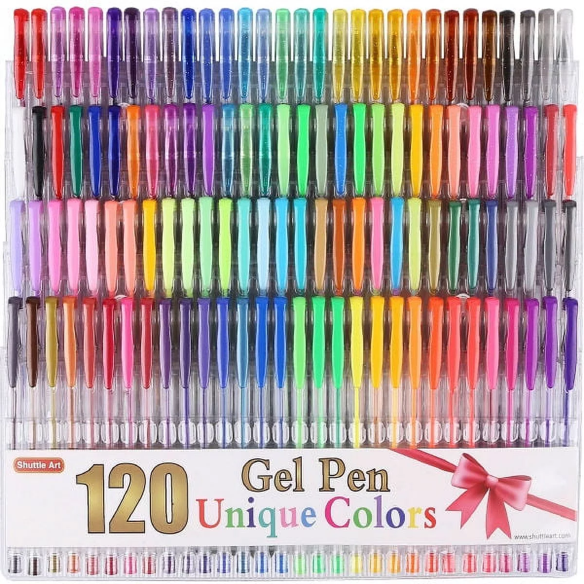 Shuttle Art 120 Unique Colors (No Duplicates) Gel Pens Colored Gel Pen Set for Adult Coloring Books Art Markers