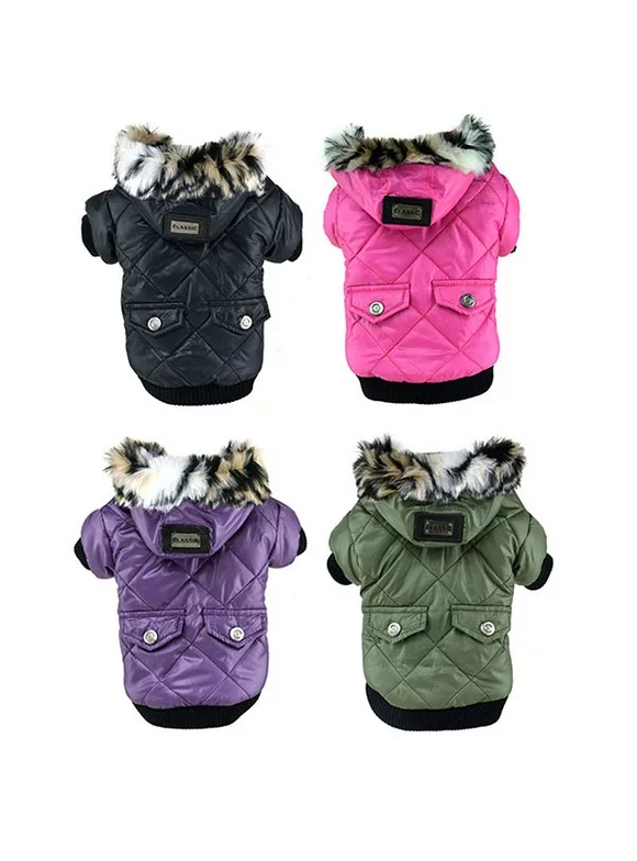 Small Pet Puppy Warm Winter Sweater Hoodie Clothes Doggy Cat Waterproof Thick Coat for Small Breed Dog Like Chihuahua