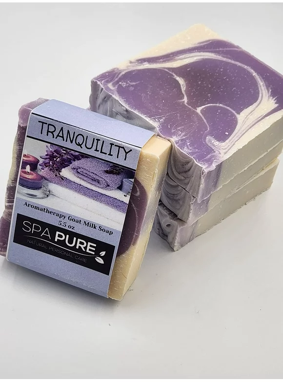 Spa Pure Aromatherapy Luxury Soap, made with plant based ingredients, essential oils, all natural, 4.5 oz each (Tranquility)