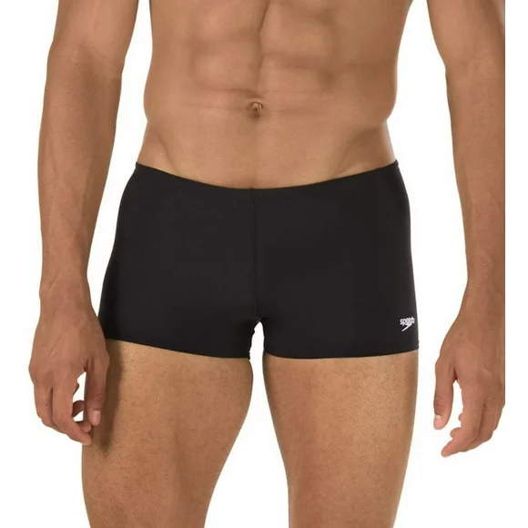 Speedo Mens Poly Endurance Square Leg Jammer Swimsuit-Size 30323436 - Black