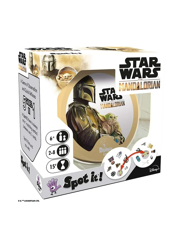 Spot It Mandalorian Star Wars Family Card Game for Ages 6 and up, from Asmodee