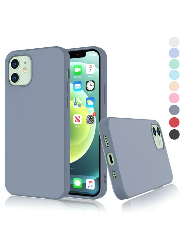 Takfox for iPhone 12 Case,iPhone 12 Pro Case, Silicone Shockproof Phone Case with Soft Anti-Scratch Microfiber Lining 6.1 inch - Gray