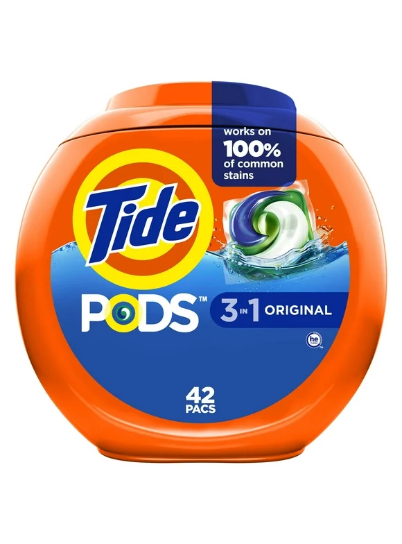 Tide PODS Liquid Laundry Detergent, Original Scent, HE Compatible, 42 Count