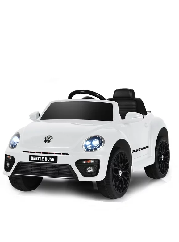 Topbuy 12V Toddler Ride On Car Volkswagen Beetle Kids Electric Toy w/Remote Control White