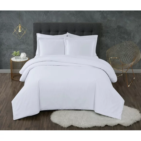 Truly Calm Antimicrobial White Full/Queen 3 Piece Duvet Set