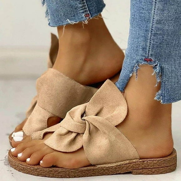 VerPetridure Summer Bow Tie Slippers Flat Espadrille Platform Wedge Sandals for Women Casual Breathable Open Toe Sandals