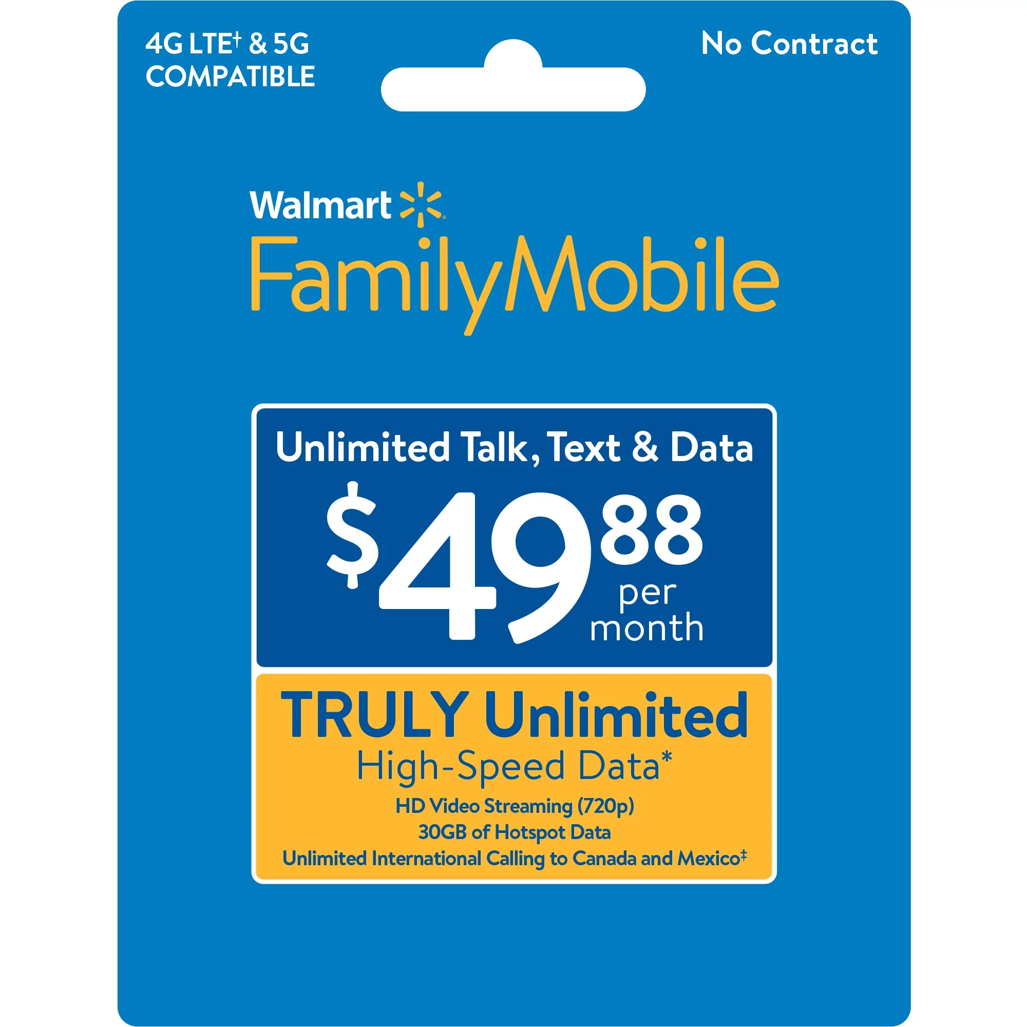 DX Daily Store Family Mobile $49.88 TRULY Unlimited Monthly Prepaid Plan + 30GB of Mobile Hotspot Direct Top Up
