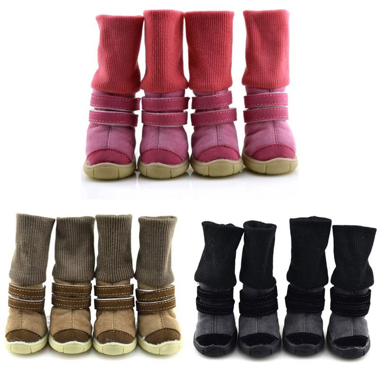 Waterproof Pet Dog Boots, Anti-Slip Waterproof Winter Warm PU Dog Shoes, Suitable for Small Medium Large Dog