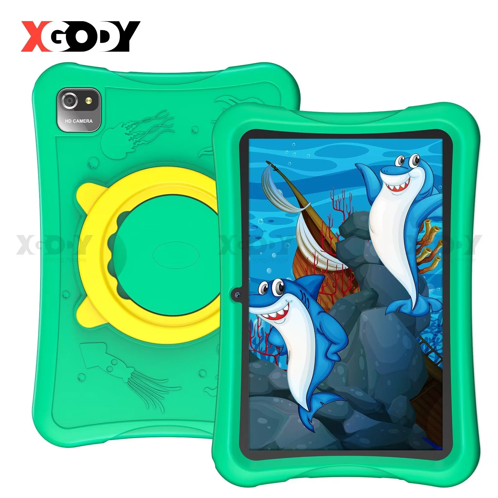XGODY 10 inch Tablet,4GB+64GB Android Tablet for Kids&Adult,6000mA,over $130 value of pre-installed IWAWA Education APP,Green