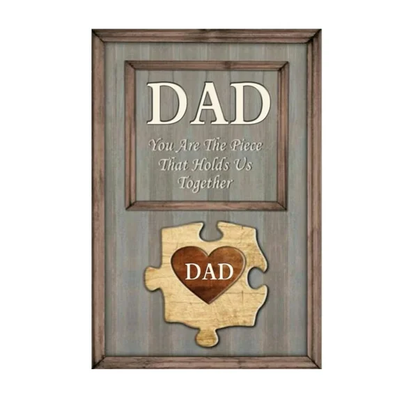 piaybook Sign for Front Door Personalized Father's Day Gift For Father From Son And Daughter Unique Birthday Gift For Father Customized Puzzle Logo Canvas Print Country Wall Art Home Decoration