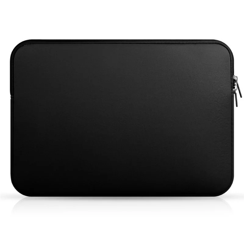 Zipper Laptop Sleeve Soft Case Bag for Macbook Laptop AIR PRO Retina Notebook Bag Black 15 dot 6 inch