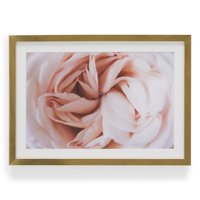 Classy Floral Pink Rose with Gold Frame Wall Art by MoDRN, Measures 15.25" x21.25"
